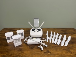 Used DJI Phantom 4 Drone Parts &amp; Accessories Bundle- Controller, Batteries, Charger &amp; Propellers Image